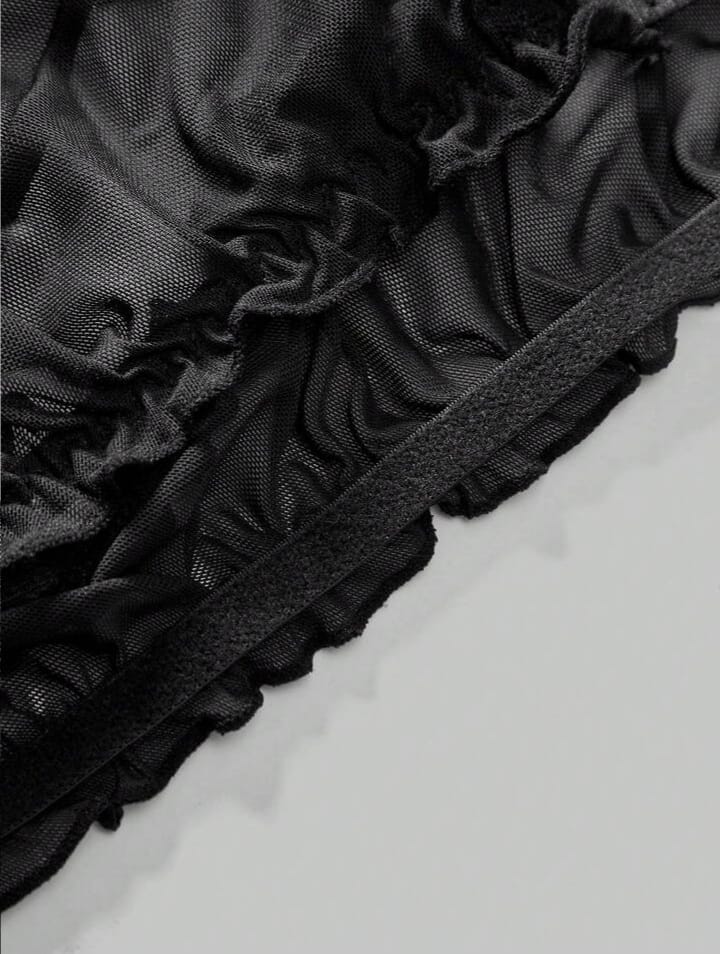 Noir Ruffle Mesh Brief